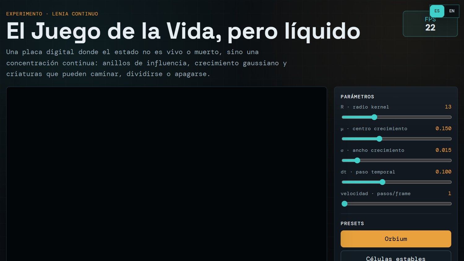 Continuous Lenia